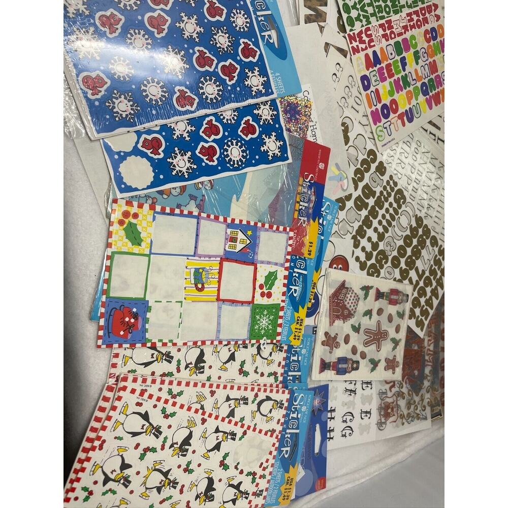 Lot Stickers Scrapbooking‎ Alphabet Letters Numbers Styles Winter Christmas - Picture 3 of 9